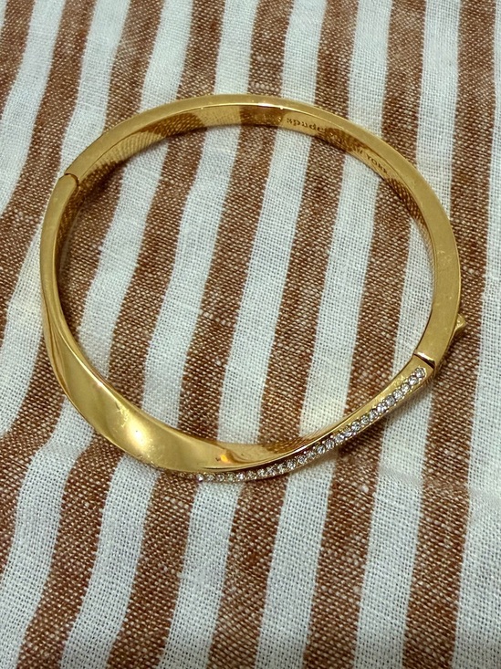 kate spade Jewelry - kate spade Gold Crystal-Accented Twist Bangle